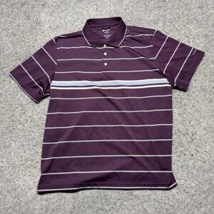 Chaps‎ Golf Stay Dry Short Sleeve Polo Shirt Mens XL Purple Striped